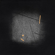Estampe artistique « Okruchy_40 » – Linogravure sur toile avec dorures et spray Estampe artistique « Okruchy_40 » – Linogravure sur toile avec dorures et spray