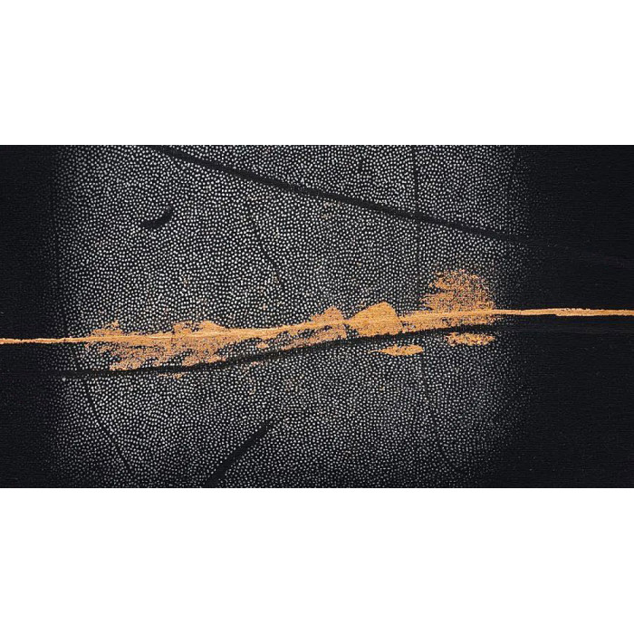Grafika „Okruchy_38” – linoryt na płótnie ze złoceniami i pastelą Grafika „Okruchy_38” – linoryt na płótnie ze złoceniami i pastelą