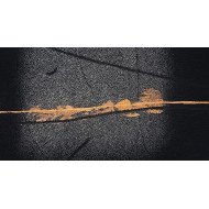 Estampe artistique « Okruchy_38 » – Linogravure sur toile avec dorures et pastel Estampe artistique « Okruchy_38 » – Linogravure sur toile avec dorures et pastel