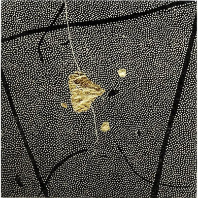 Estampe artistique « Okruchy_49 » – Linogravure sur papier Zerkall avec dorures Estampe artistique « Okruchy_49 » – Linogravure sur papier Zerkall avec dorures