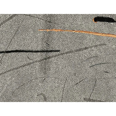 Estampe artistique « Okruchy_16 » – Linogravure sur papier Zerkall avec pastel et dorures Estampe artistique « Okruchy_16 » – Linogravure sur papier Zerkall avec pastel et dorures