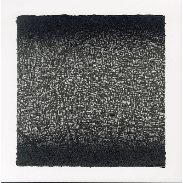 Kunstgrafik „Okruchy_22” – Linolschnitt auf Zerkall-Papier mit Bleistiftzeichnung Kunstgrafik „Okruchy_22” – Linolschnitt auf Zerkall-Papier mit Bleistiftzeichnung