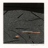 Estampe artistique « Okruchy_34 » – Linogravure sur papier Zerkall avec crayon et dorures Estampe artistique « Okruchy_34 » – Linogravure sur papier Zerkall avec crayon et dorures