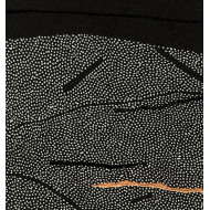 Estampe artistique « Okruchy_34 » – Linogravure sur papier Zerkall avec crayon et dorures Estampe artistique « Okruchy_34 » – Linogravure sur papier Zerkall avec crayon et dorures