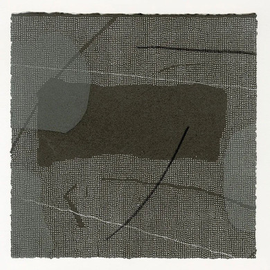 Estampe artistique « Okruchy_35 » – Linogravure sur papier Zerkall avec dessin au crayon Estampe artistique « Okruchy_35 » – Linogravure sur papier Zerkall avec dessin au crayon