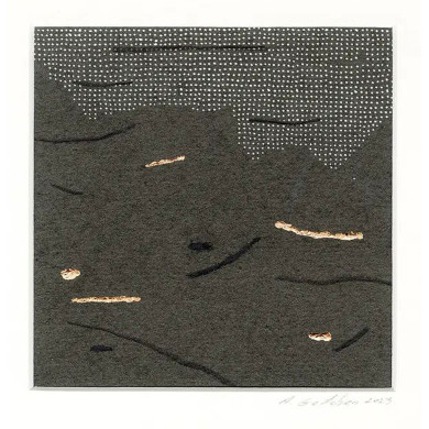 Estampe artistique « Okruchy_08 » – Linogravure sur papier Zerkall avec dessin Estampe artistique « Okruchy_08 » – Linogravure sur papier Zerkall avec dessin