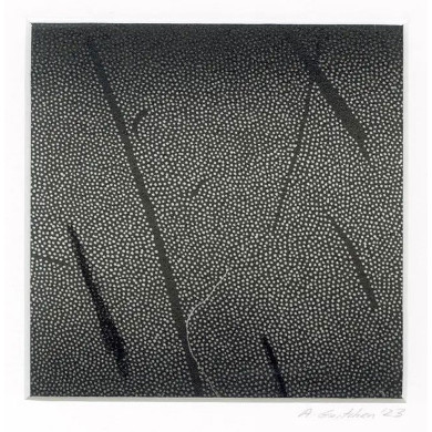 Estampe artistique « Okruchy_18 » – Linogravure sur papier Zerkall avec dessin Estampe artistique « Okruchy_18 » – Linogravure sur papier Zerkall avec dessin