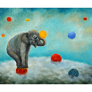 Obraz „Słoń, 2022” – olej na płótnie, 100×80 cm Obraz „Słoń, 2022” – olej na płótnie, 100×80 cm