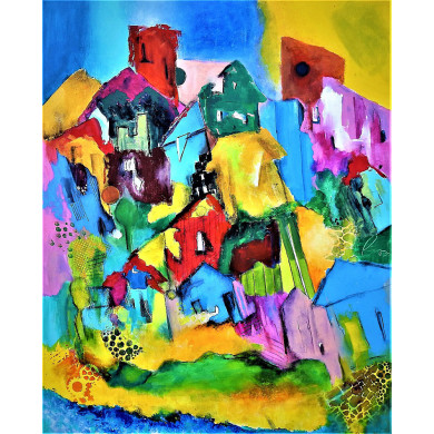 Peinture « Errant dans la ville », 2021 – Acrylique sur toile, 80×100 cm Peinture « Errant dans la ville », 2021 – Acrylique sur toile, 80×100 cm