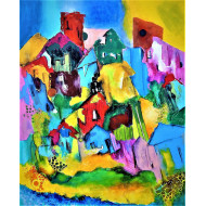 Peinture « Errant dans la ville », 2021 – Acrylique sur toile, 80×100 cm Peinture « Errant dans la ville », 2021 – Acrylique sur toile, 80×100 cm