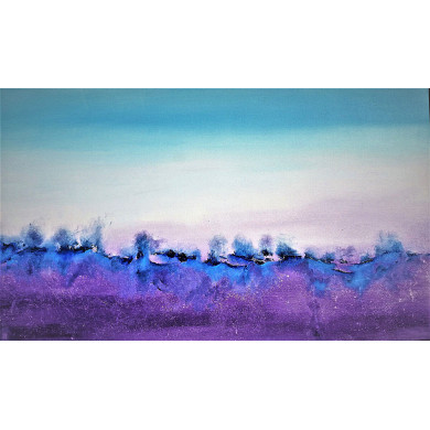Gemälde „Welt im Heidekraut“, 2021 – Acryl auf Leinwand, 60×100 cm Gemälde „Welt im Heidekraut“, 2021 – Acryl auf Leinwand, 60×100 cm