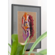 Rysunek „Akt” (2021) | Anna Rendecka – pastel olejna na papierze, studium ciała Rysunek „Akt” (2021) | Anna Rendecka – pastel olejna na papierze, studium ciała