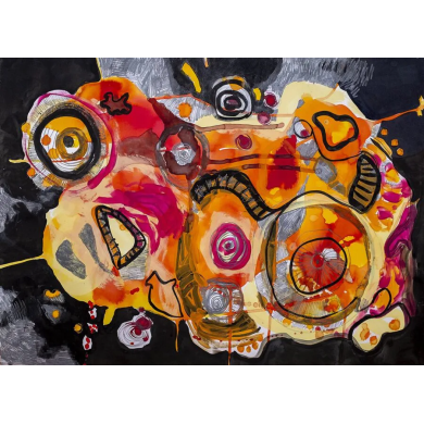 Triptychon „Migräne“ (2023) | Anna Rendecka – Mischtechnik auf Papier, expressive Abstraktion Triptychon „Migräne“ (2023) | Anna Rendecka – Mischtechnik auf Papier, expressive Abstraktion