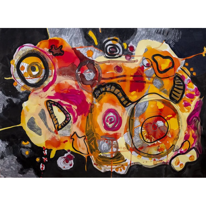 Triptyque « Migraine » (2023) | Anna Rendecka – technique mixte, abstraction expressive Triptyque « Migraine » (2023) | Anna Rendecka – technique mixte, abstraction expressive