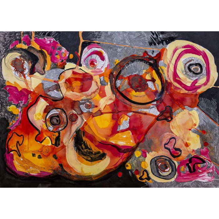 Triptyque « Migraine » (2023) | Anna Rendecka – technique mixte, abstraction expressive Triptyque « Migraine » (2023) | Anna Rendecka – technique mixte, abstraction expressive