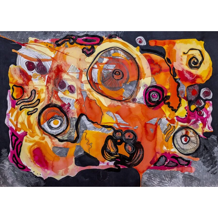 Triptyque « Migraine » (2023) | Anna Rendecka – technique mixte, abstraction expressive Triptyque « Migraine » (2023) | Anna Rendecka – technique mixte, abstraction expressive