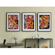 Triptyque « Migraine » (2023) | Anna Rendecka – technique mixte, abstraction expressive Triptyque « Migraine » (2023) | Anna Rendecka – technique mixte, abstraction expressive