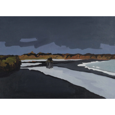 Peinture « Roche solitaire » (2022) | Anna Selerowicz – huile sur toile, paysage symbolique Peinture « Roche solitaire » (2022) | Anna Selerowicz – huile sur toile, paysage symbolique