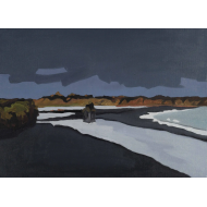 Gemälde „Einsamer Felsen“ (2022) | Anna Selerowicz – Öl auf Leinwand, symbolische Landschaft Gemälde „Einsamer Felsen“ (2022) | Anna Selerowicz – Öl auf Leinwand, symbolische Landschaft