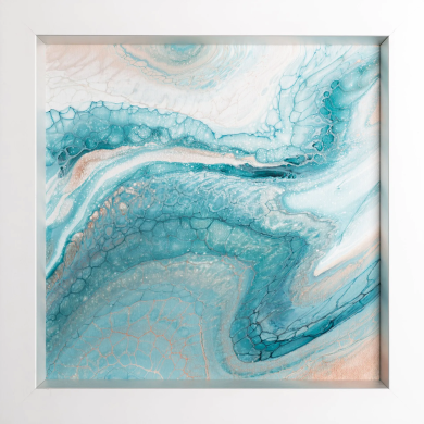 Peinture « Wandering » (2022) | Ela Kubat – composition abstraite en bleu et or Peinture « Wandering » (2022) | Ela Kubat – composition abstraite en bleu et or