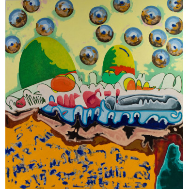 Painting “Untitled” (2022) | Leszek Markuszewski – oil on canvas, post-abstract, 180×160 cm