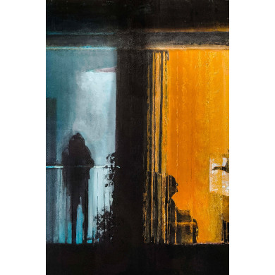 Painting “The Voyeur” (2025) | Izabela Siemiątkowska – oil & wax paste