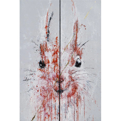 “Squirrel” (2022) | Magda Maciaszek (Amonaria) – acrylic on canvas, 120×80 cm