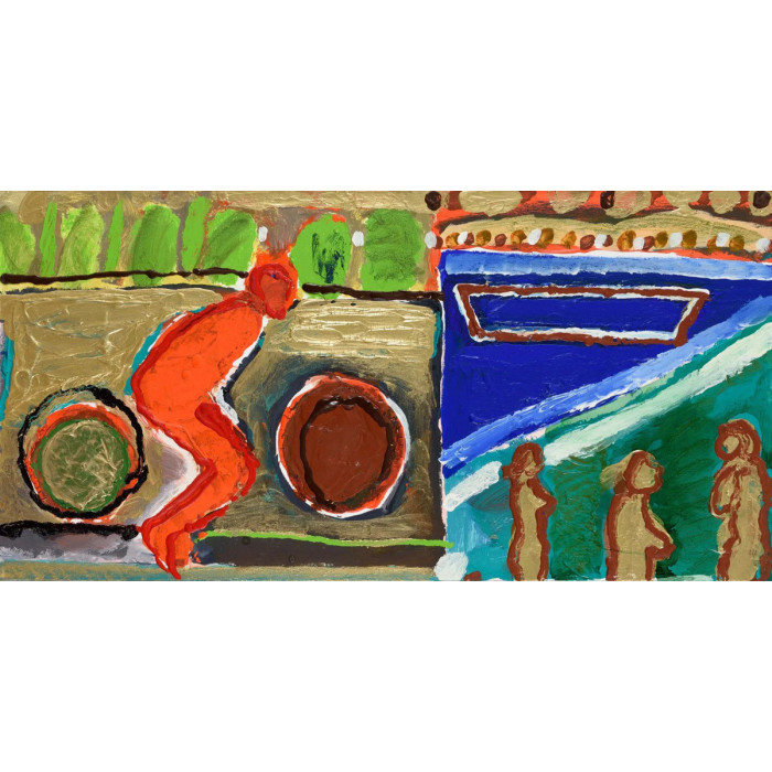 Gemälde „Boulevard“ (2020) | Mariusz Woszczyński – Acryl auf Leinwand, 100×50 cm