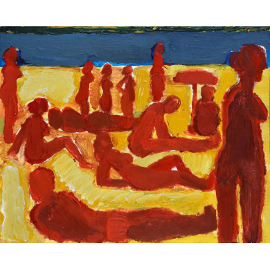 “Southern Beach” (2018) | Mariusz Woszczyński – acrylic on canvas, 81×65 cm