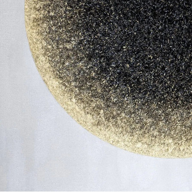 “Golden Circle” (2021) | Monika Wałęga – acrylic/mixed media, gold, 100×100 cm