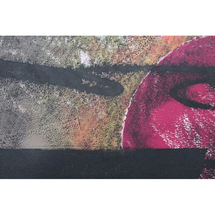 Grafika „Prośba o księżyc” (2023) | Rafał Labijak – monotypia, olej na tekturze, 57×76 cm