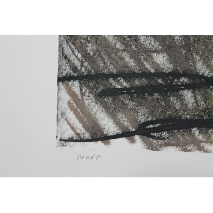 Grafika „Prośba o księżyc” (2023) | Rafał Labijak – monotypia, olej na tekturze, 57×76 cm