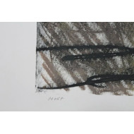 « Prière à la Lune » (2023) | Rafał Labijak – monotype, huile sur carton, 57×76 cm