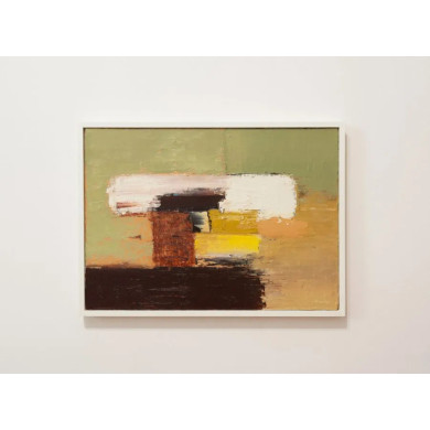 Obraz „Composition 17” (2024) | Roman Goss – olej na płótnie, 33×46 cm