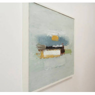 Obraz „Grey Composition” (2024) | Roman Goss – olej na płótnie, 40×40 cm