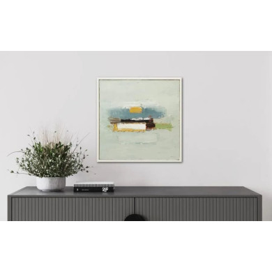 Obraz „Grey Composition” (2024) | Roman Goss – olej na płótnie, 40×40 cm