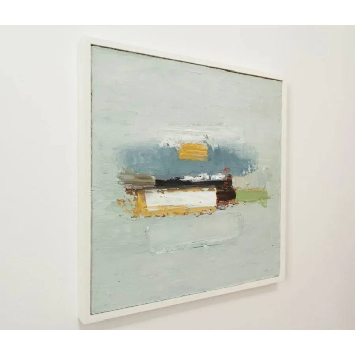 Gemälde „Grey Composition“ (2024) | Roman Goss – Öl auf Leinwand, 40×40 cm