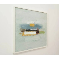 Tableau « Grey Composition » (2024) | Roman Goss – huile sur toile, 40×40 cm