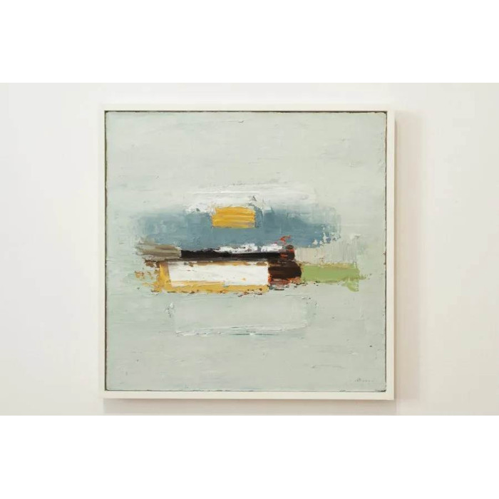 Tableau « Grey Composition » (2024) | Roman Goss – huile sur toile, 40×40 cm