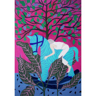 Tableau « Tout a son temps » (2023) | Beata Walczak – acrylique sur toile, 70×100 cm