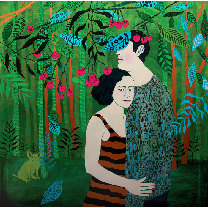 Gemälde „Was war, war nicht“ (2022) | Beata Walczak – Acryl auf Leinwand, 100×100 cm