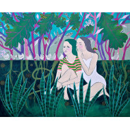 Gemälde „Die Wurzeln des Geheimnisses“ (2025) | Beata Walczak – Acryl auf Leinwand, 100×80 cm