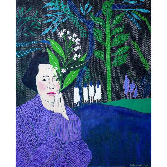 Gemälde „Stille“ (2023) | Beata Walczak – Acryl auf Leinwand, 60×73 cm