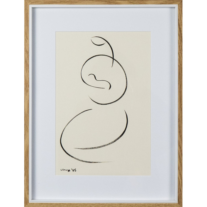 Drawing “Mother”, 2025 – Małgorzata Klejna-Sobczak | minimalist Japanese pen drawing