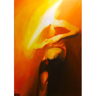 Painting “Torch”, 2025 – Roch Krysa | contemporary impressionist nude