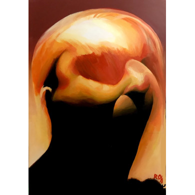 Tableau « Feu », 2025 – Roch Krysa, portrait expressif contemporain