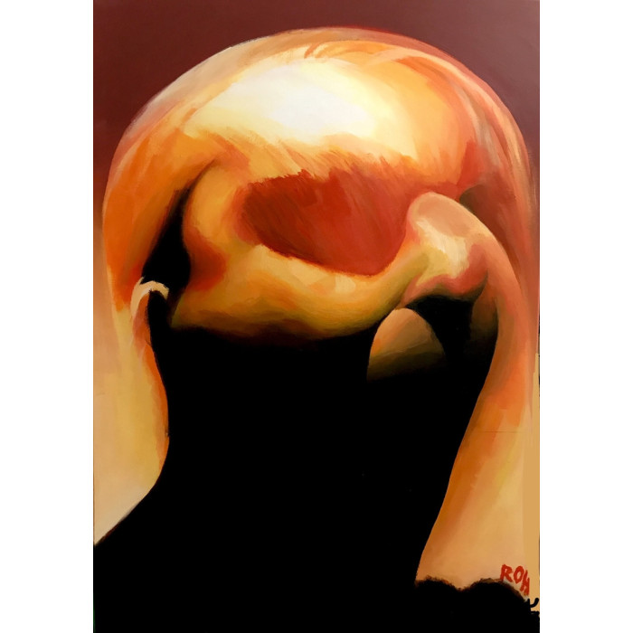 Tableau « Feu », 2025 – Roch Krysa, portrait expressif contemporain