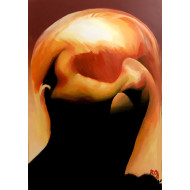 Tableau « Feu », 2025 – Roch Krysa, portrait expressif contemporain