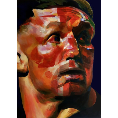 Painting “War”, 2025 – Roch Krysa, expressive allegorical portrait