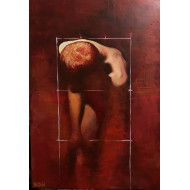 Painting “Cage”, 2025 – Roch Krysa, surreal contemporary portrait